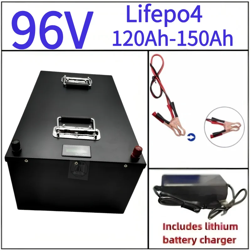 Мощный аккумулятор Lifepo4 96 В 120 Ач с BMS 32S для мотоцикла Mortorhome, гольф-кара, туристического автомобиля + зарядное устройство 10 А