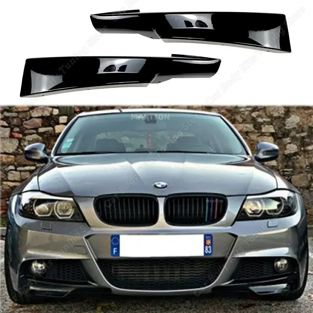 For BMW E90 E91 Front Bumper Lip Spoiler Splitter Fog Lamp Grille Trim 3 Series 320i 320d 325i 330i LCI M-Tech 2008-2012 Tuning