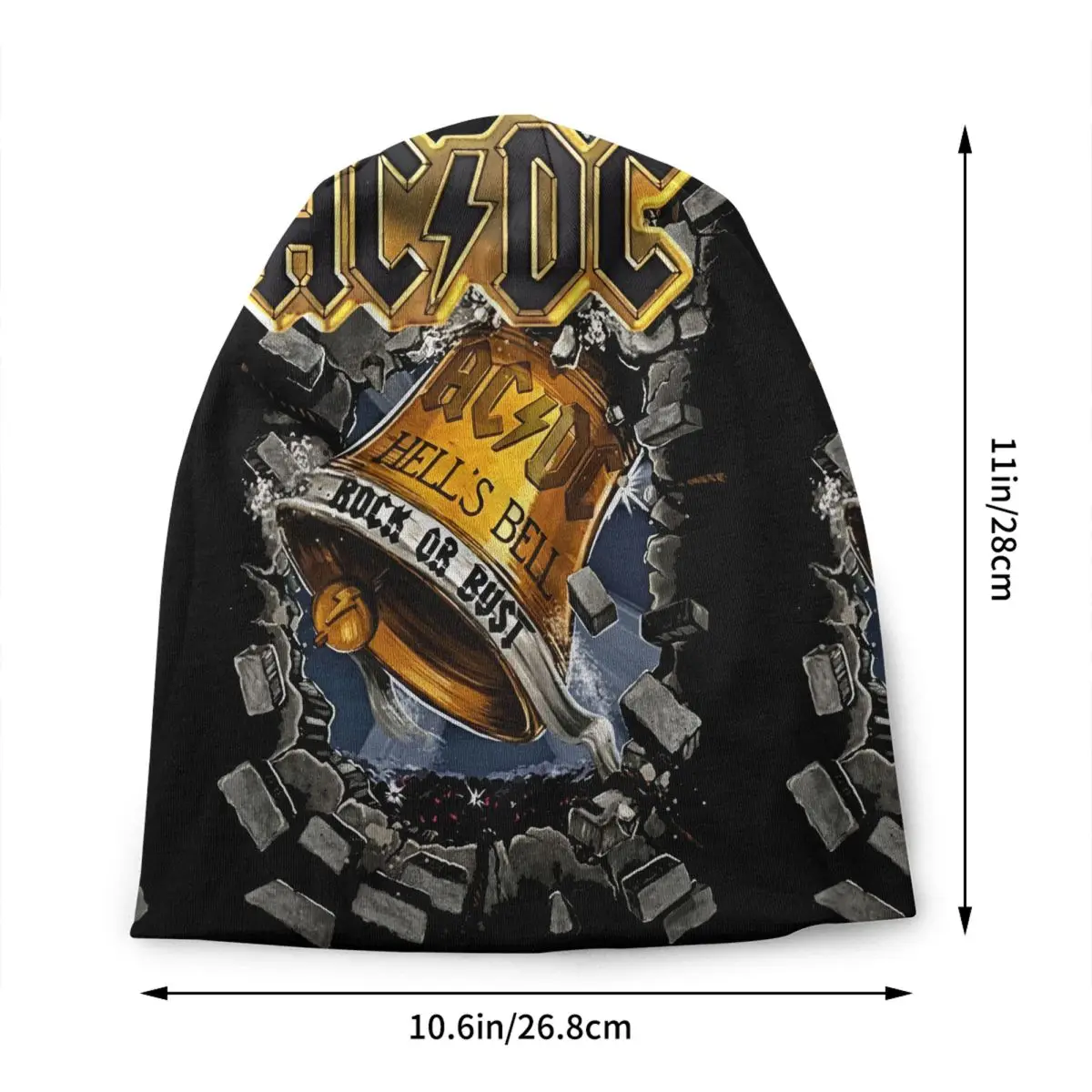 مخصص التيار المتناوب تيار مستمر روك لول باند بونيه القبعات الحياكة قبعة للنساء الرجال شتاء دافئ المعادن الثقيلة Skullies Beanies قبعات #2