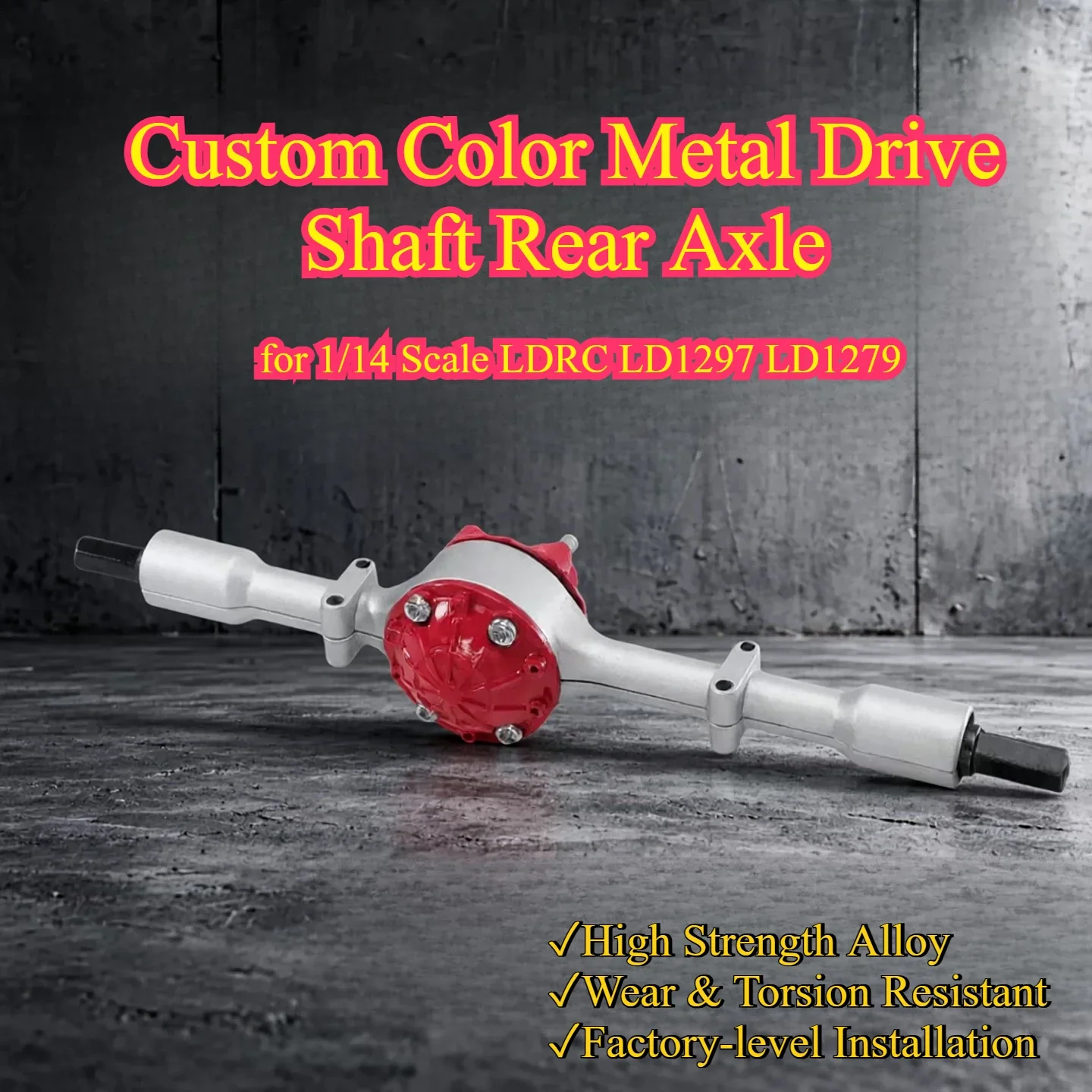 RC Crawler Custom Color Metal Drive Shaft Rear Axle Upgrade Parts for 1/14 Scale LDRC LD1297 LD1279 RC Car Replacement Accessory