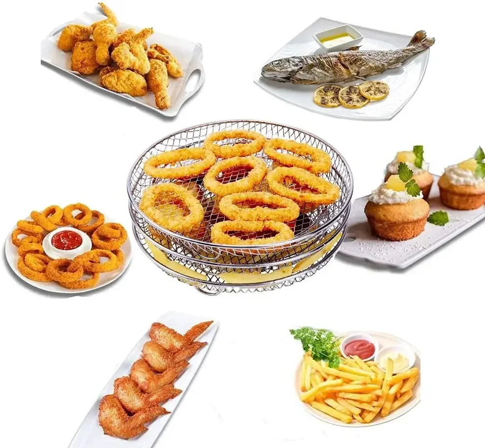 

Air Fryer Accessories, Kitchen Tools Stackable Stand, Air Fryer, Oven Kitchen Baking Tools Baking Tray