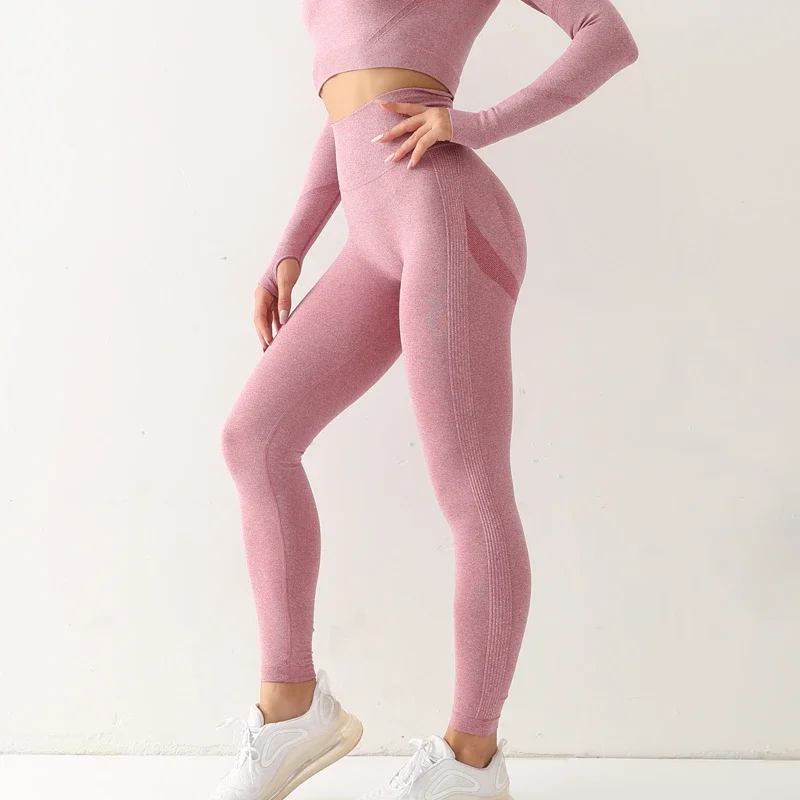 Elastic Gym Fitness Vestuário feminino, Roupas esportivas, moletom, Leggings sem costura, Push Up, calças justas de treino, Yoga Calças, Cintura alta