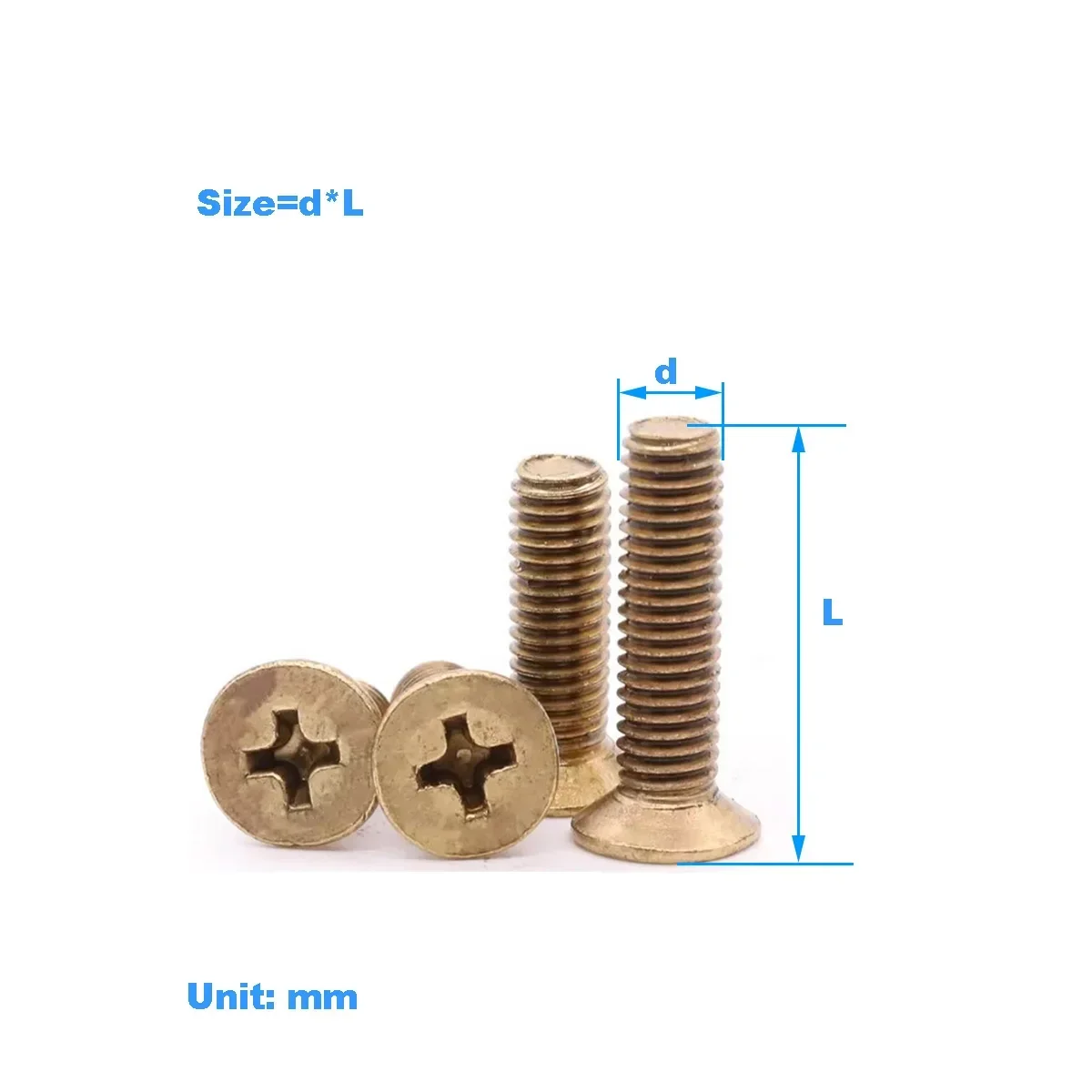 

Brass Countersunk Cross Head Screw / Flat Head Machine Tooth Phillips bolt M2M2.5M3M4M5M6M8M10