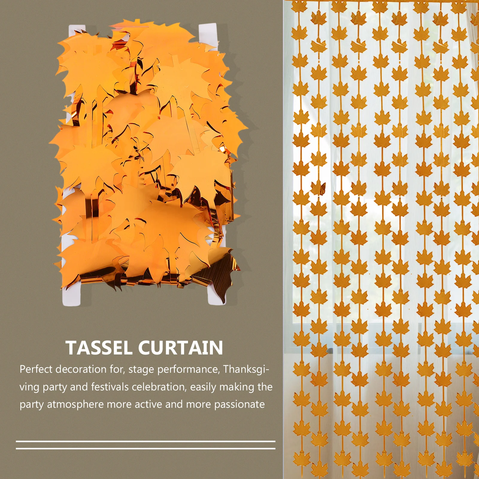 

2Pcs Pet Material Door Curtain Stage Performance Thanksgiving Decoration Partition Screen Thanksgiving Door Curtain