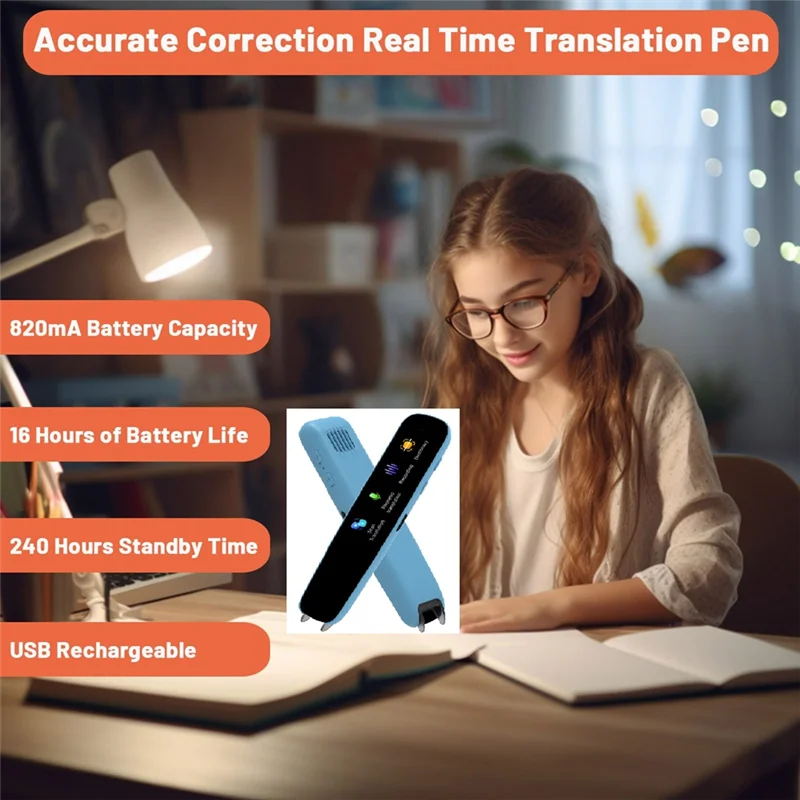 Instant Voice Translator, Language Translator Device No Wifi Needed, 112 Languages Translation Pen Traductor-POS