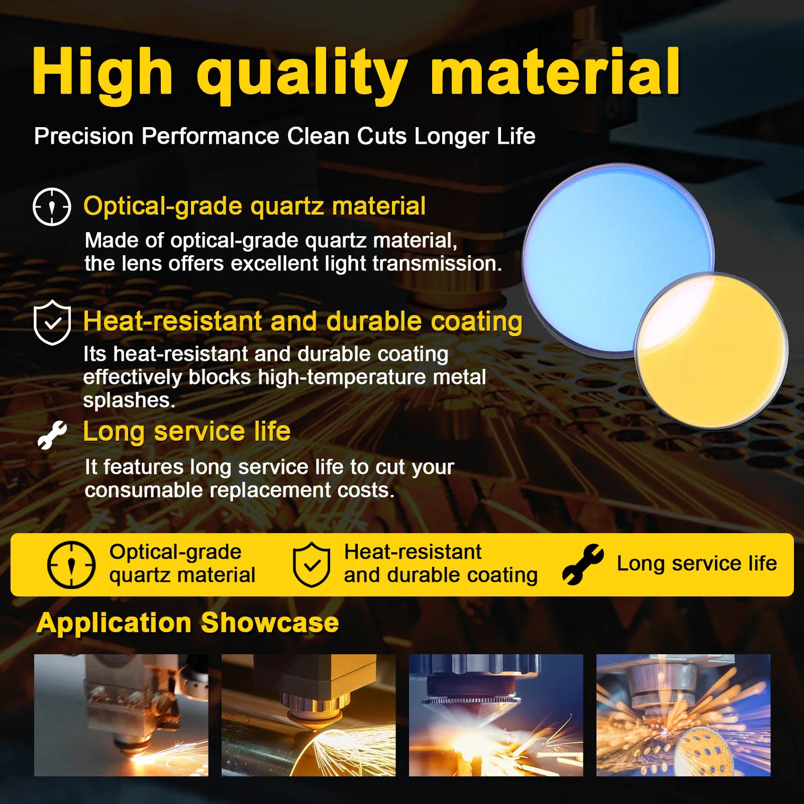 Laser Lens Protective Windows 27.9x4.1 30x5 37x7 for Raytools Precitec Bodor WSX HSG HAN Fiber Cutting Parts