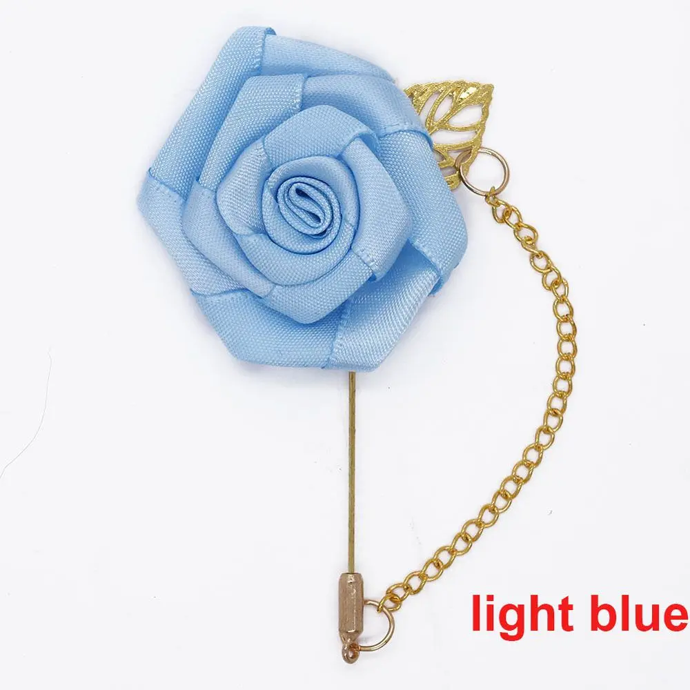 Ceremony Artificial Lapel Pin Leaf Flowers Roses Simple Brooch Pins Jewelry Brooches Fashion Accessories