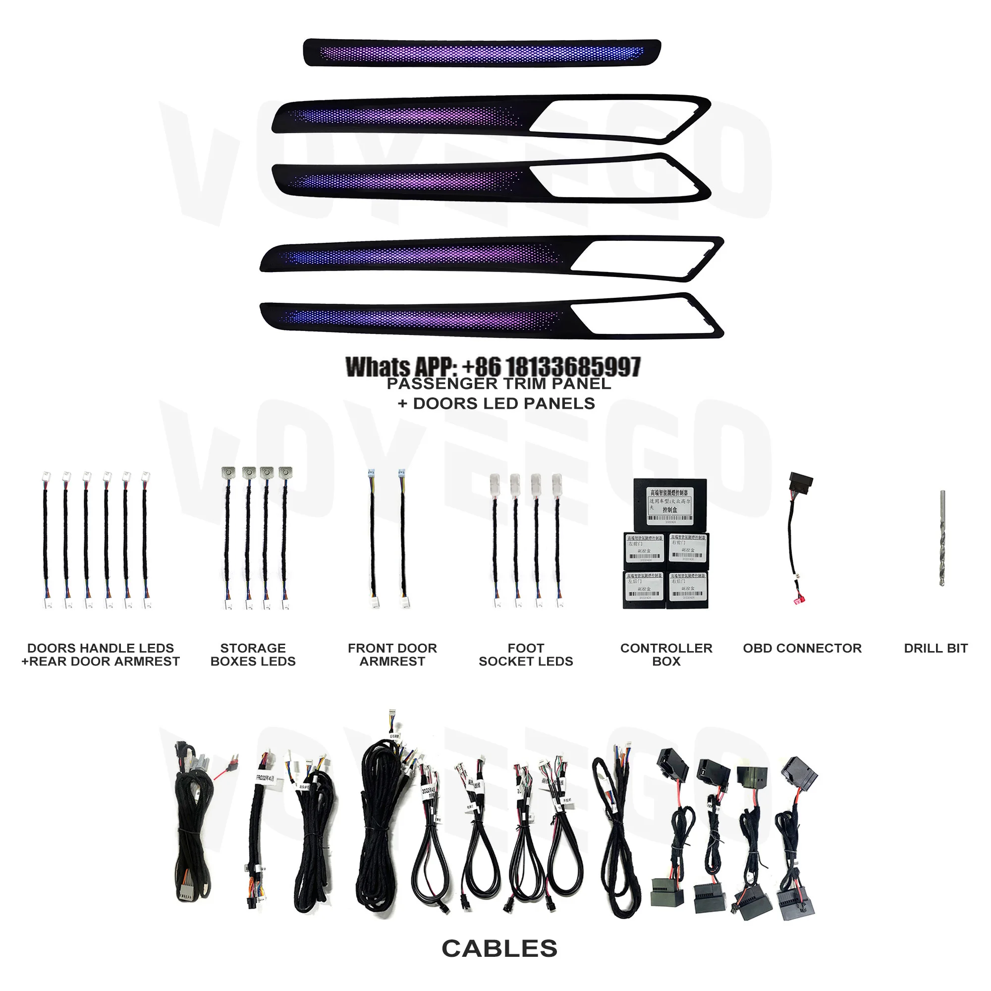 

Car Ambient Light Voyeego Factory Price Hot Selling Ambient Light for V W Golf 7 2014-2021 Dragon Scale Style