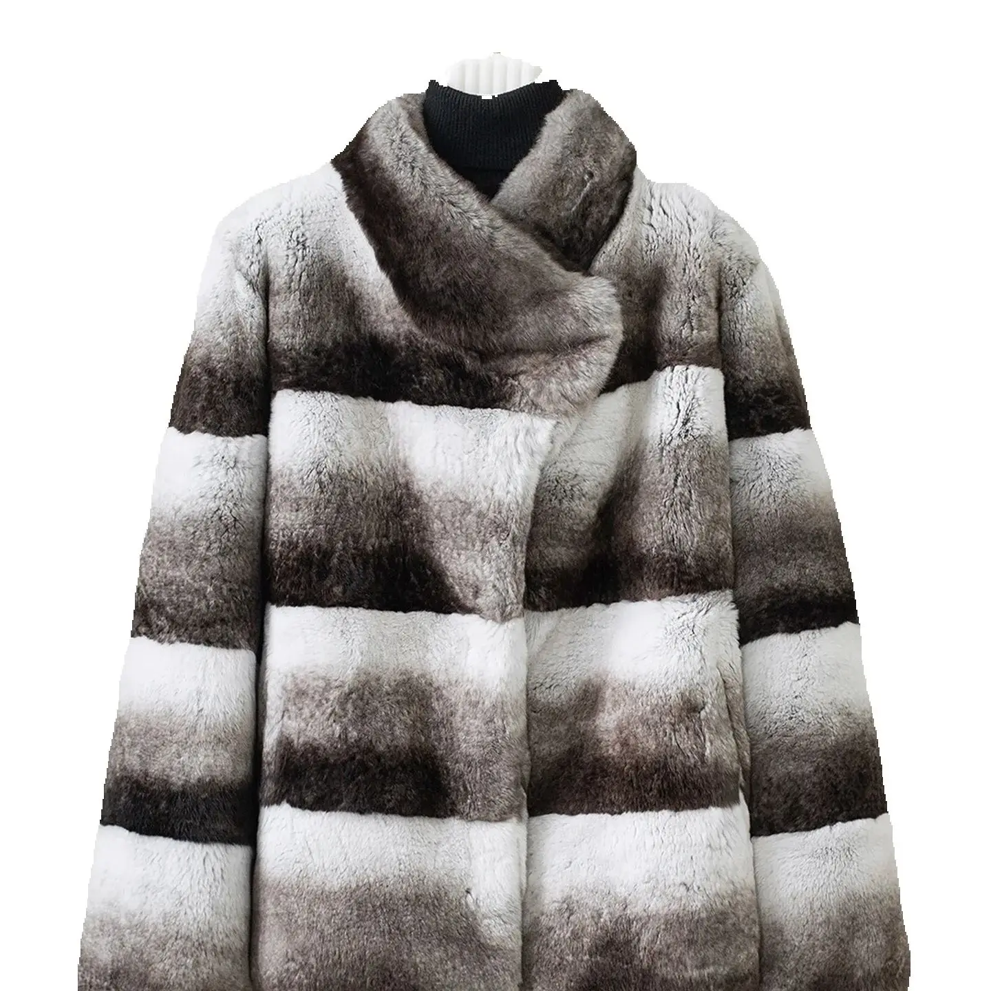 

Импортная женская шуба из кроличьей шерсти рекса с воротником-стойкой, зима 2020, новый стиль, узор Тоторо, синий, синий и фиолетовый