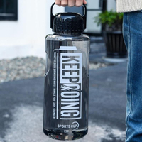 Large Capacity Plastic Water Bottle 1.1L/1.5L/2L/3L Sports Water Bottle with Straw Outdoor Travel Portable Gym Fitness Jugs