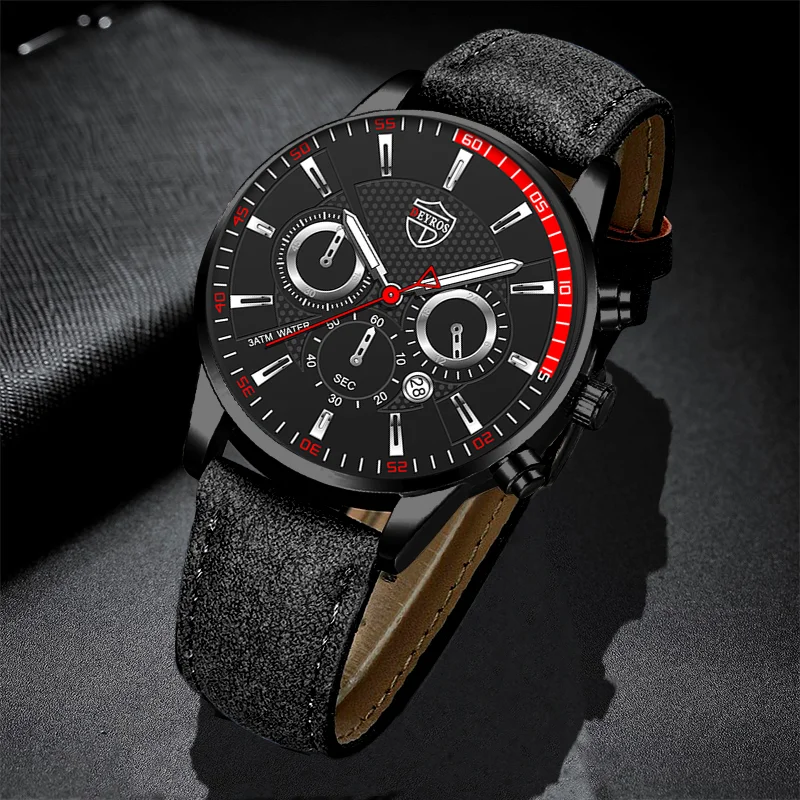 

Mens Fashion Stainless Steel Watches Luxury Calendar Quartz Wrist Watch for Men Business Casual Leather Watch relogio masculino