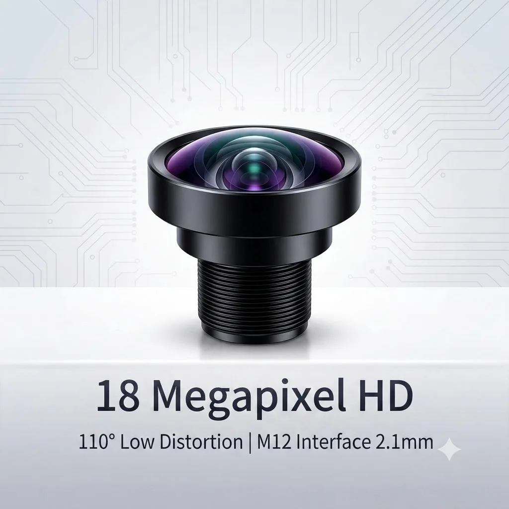 M12 2.1mm 18MP 4K No Distortion Wide Angle Lens with 650nm IR Filter for OpenMV Action Camera Face Recognition Vision System