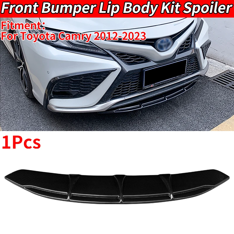 For  Camry 2012-2023 Car Universal Accessory Front Bumper Splitter Lip Body Kit Spoiler Chin Plate Scratch Protector ABS 