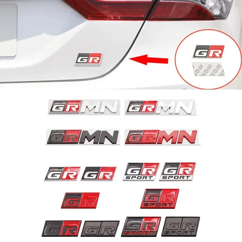 

3D Metal GR Sport MN Logo Car Rear Trunk Sticker Emblem Badge Decals For Toyota C-HR RAV4 Avensis Prado Prius Auto Accessories