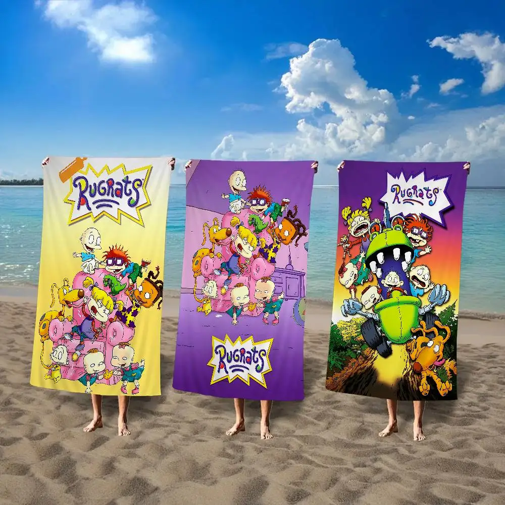 Cartoon Funny R-Rugrats Anime Beach Swimming Towel Soft Absorbent Washcloth Children's Gifts for Kids Travel Camping Gym