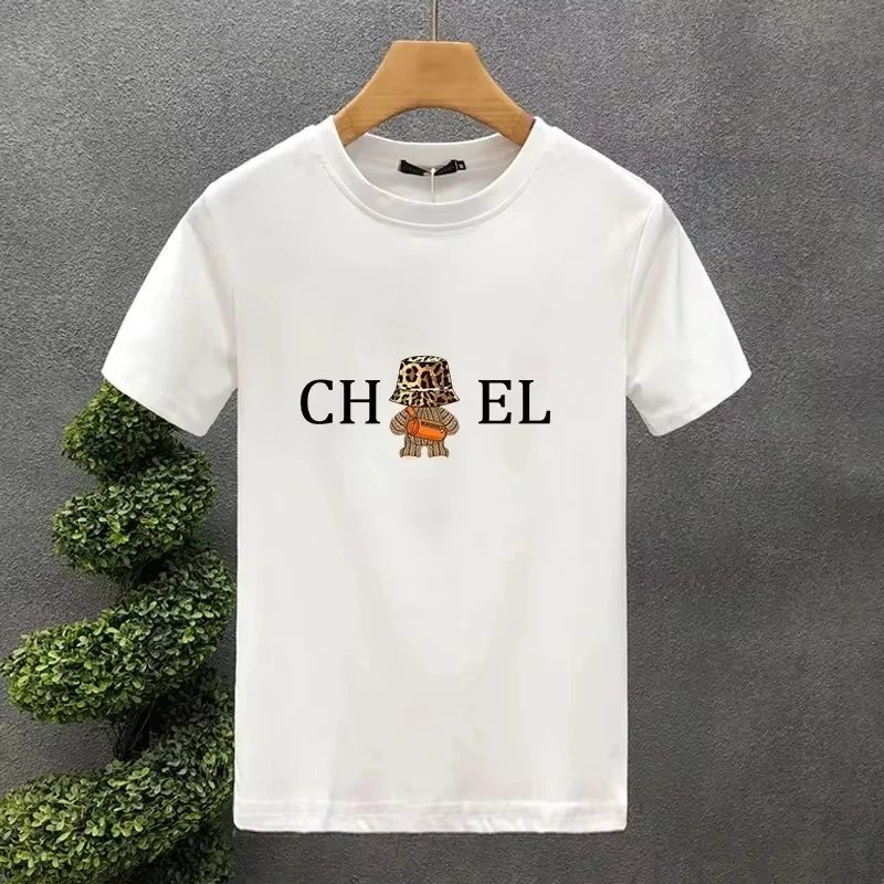 

High Quality Luxury Brand100% Cotton Letter Bear Printing Tees Summer Harajuku Men/Women Short Sleeve T-shirt Asian Size S-4XL