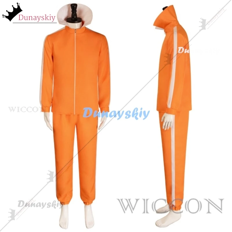 Movie Vector Cosplay Costume Orange Jakect Pant Outfits Set Mushroom-shaped  Wig Halloween Fancy Suit Party Suit