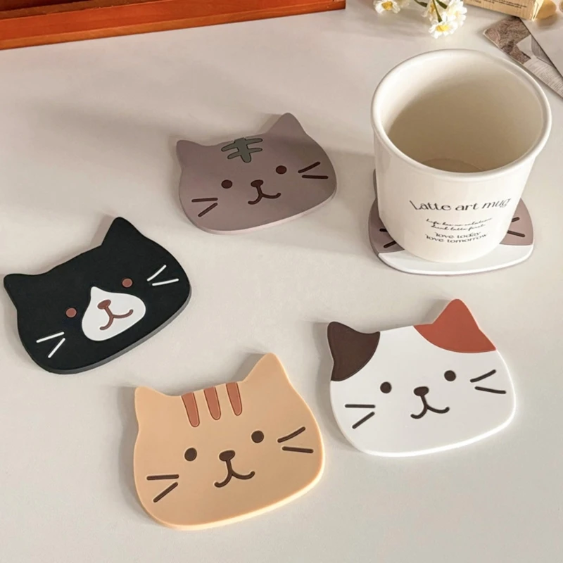 Surfaces Line Cup Rest Set of 5 for Dining Table, Work Desk, Tea Corner and Coffee Break Drinkware Placement During Daily B03E
