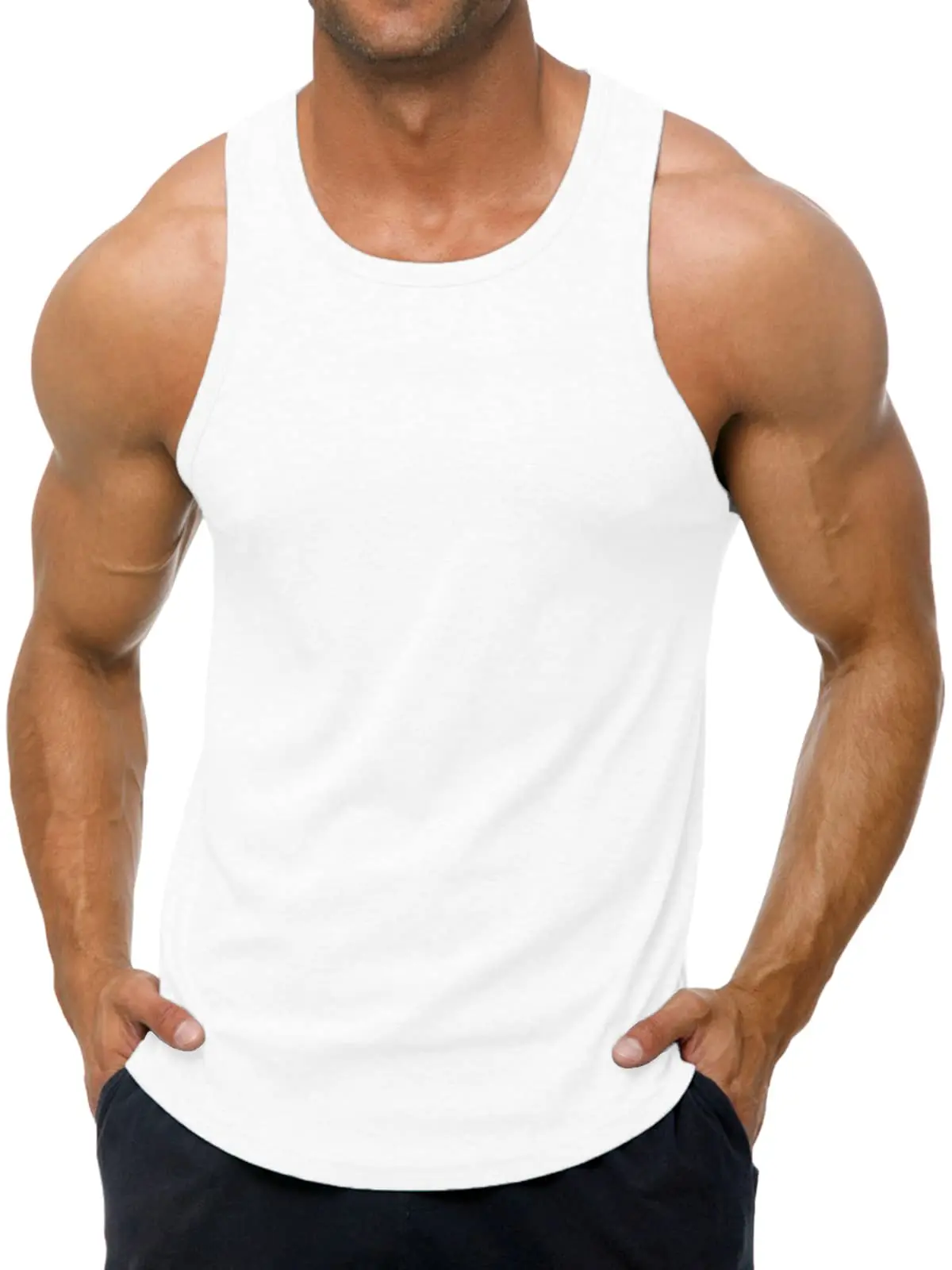 Men's Workout Tank Tops Quick Dry Gym Muscle Tees Fitness Bodybuilding Sleeveless T Shirts Unisex