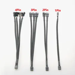 4 Pin Pwm Fan Cable 1 To 2/3/4 Ways Splitter Black Sleeved PWM Extension Cables 27cm Extension Cable Connector