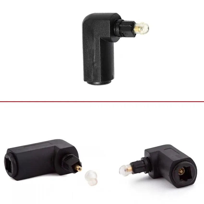 

1PCS New Sale 90 Degree M/F Digital Optical Audio Cable Adapter Male to Female Right Angle 360 Rotates for Toslink Optical Cable