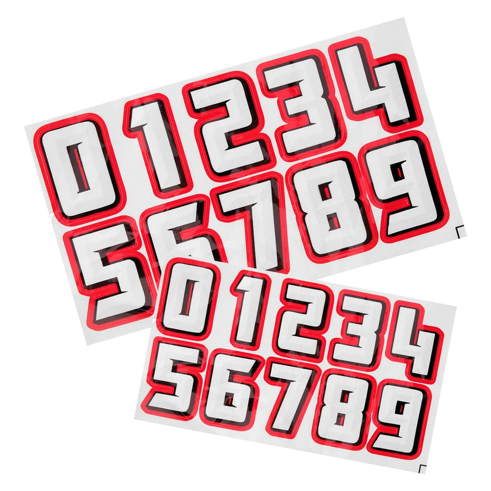 

2 Sets Number Stickers Safety Bike Adults Decals Bicycle Accessories Waterproof Reflective Longlasting Clear Numbers