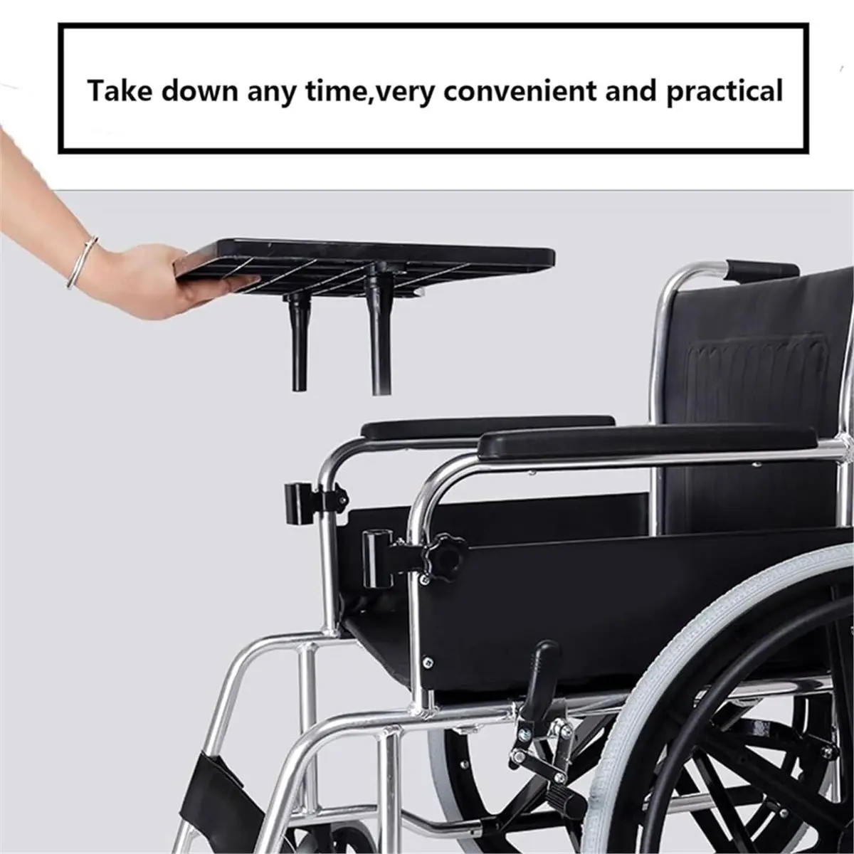giftnew Wheelchair Tray for Adults - Wheelchair Tray Table Attachment for Elderly - Removable Mobility Scooter Lap Table