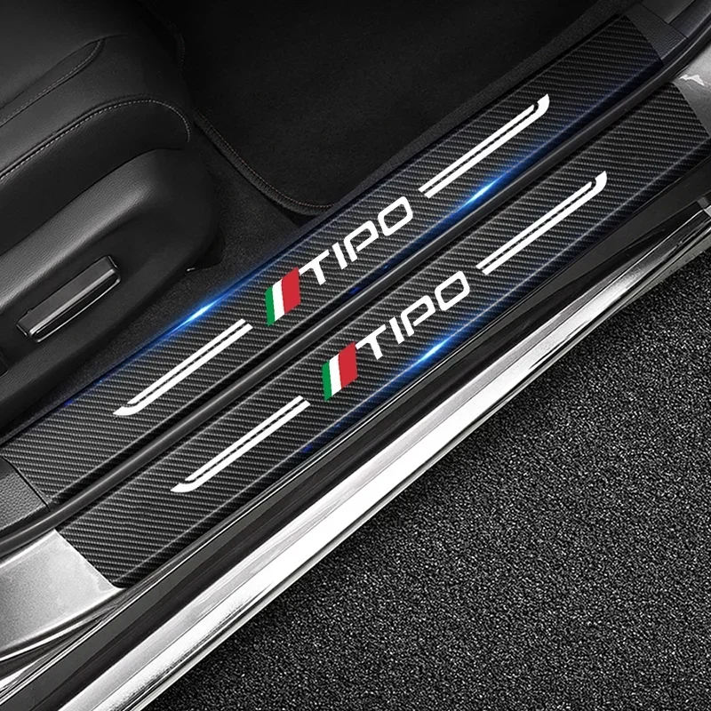 Picture 3: For FIAT TIPO Logo Auto Door Threshold Protect Film Decals, Car Trunk Bumper Sticker, Scratch Resistant Anti-collision Strip