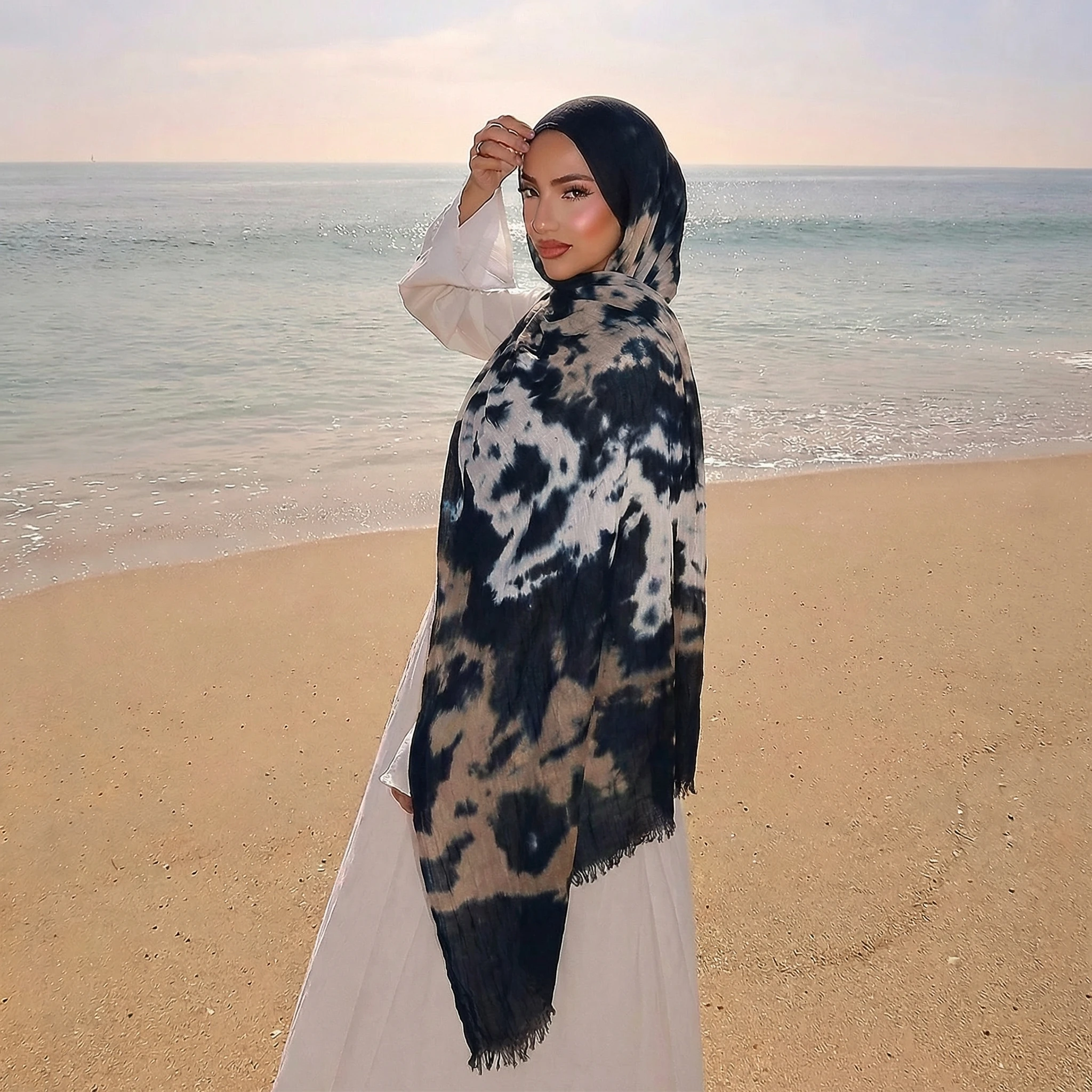 

2026 New Arrival Muslim Hijabs for Women Summer Lightweight Wrap and Shawls Watercolour Bandana Beach Sun Protection Headscarf