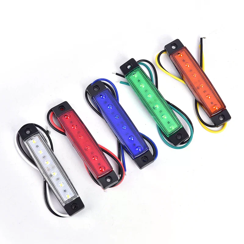 1Pc 12V 6LEDs Trailer Truck Lorry Side Marker Light Rear Indicator Lamp Low Power LED