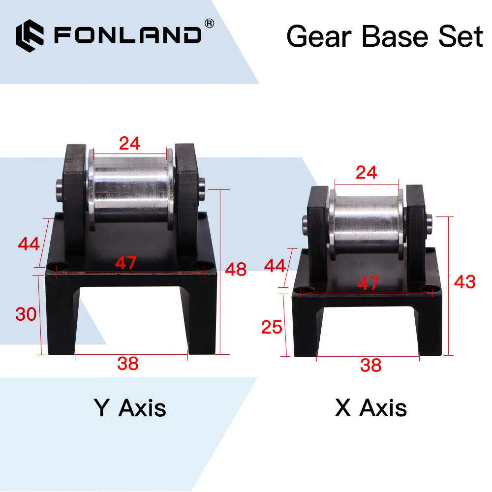 Fonland Gear Base Set Machine Mechanical Replacement for Co2 3020 4060 Laser Cutting Engraving Machine