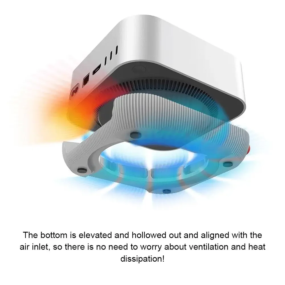 مع زر الطاقة لطيف الكرتون بطة قاعدة قوس لابل ماك ميني M4 قاعدة التبريد قوس الجبهة الإبداعية لطيف ثلاثية الأبعاد الطباعة