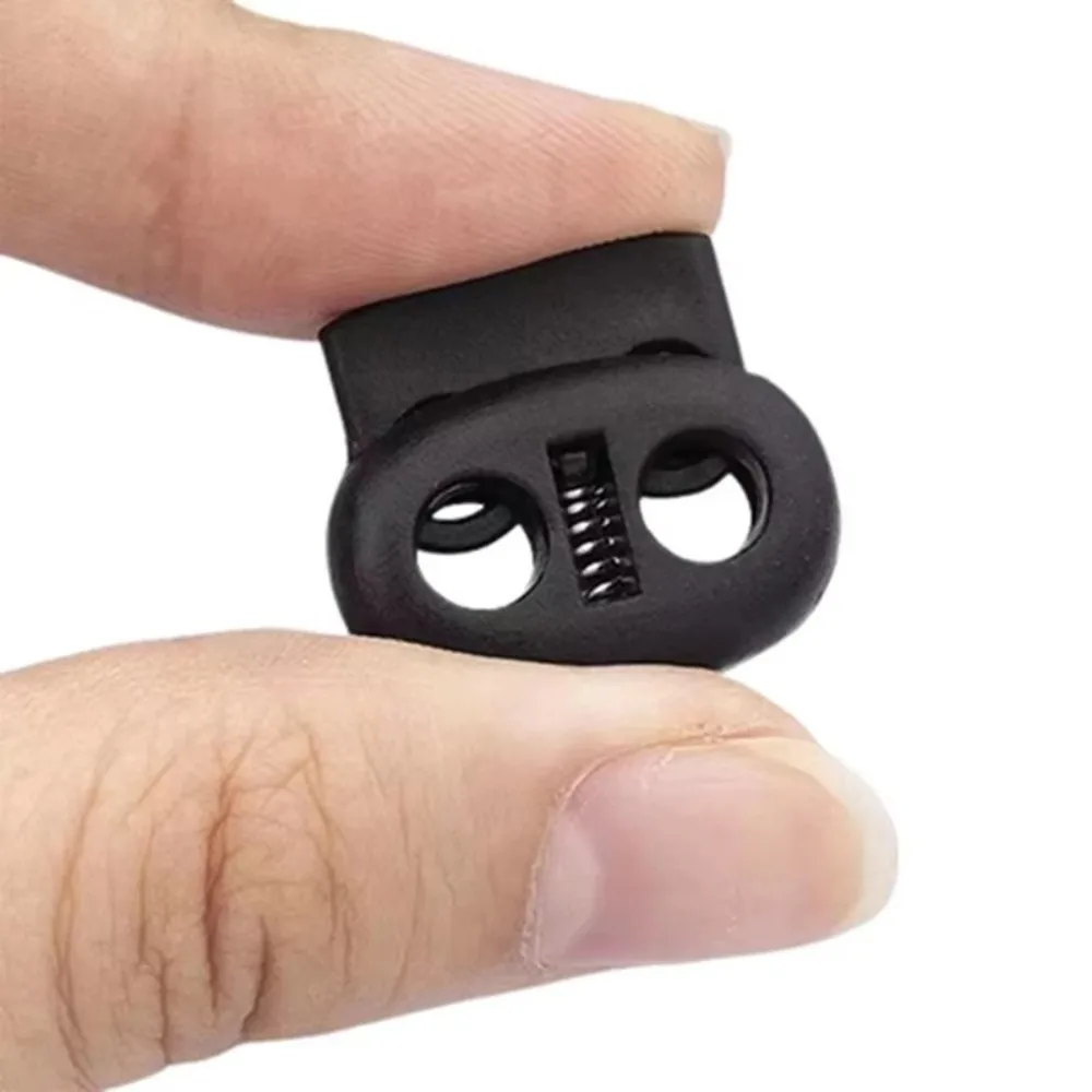 10Pcs Two Hole Cord Lock Adjustable Spring Mechanism Plastic Stopper Clip Shoelace Accessorie For Sportswear/Shoes/Elastic Band