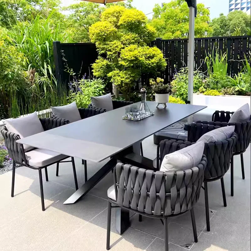 Juegos De muebles De jardín para acampada al aire libre, mesas De comedor De ratán, sillas De patio trasero, sillones seccionales, muebles De salón