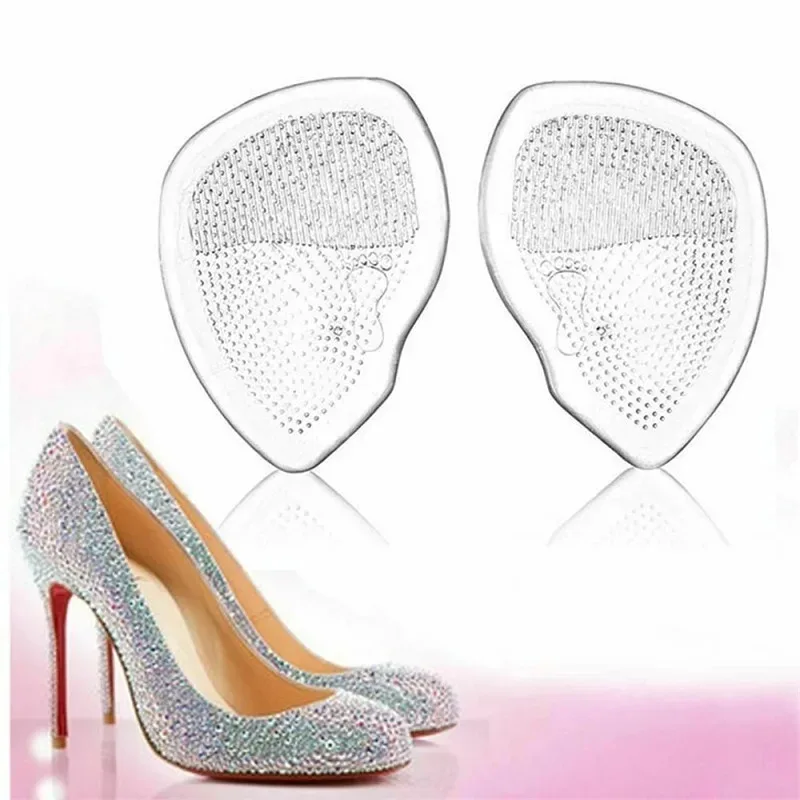 1Pair Clear Soft Gel Forefoot Cushion Pads High Heel Shoe Inserts Arch Support for Flat Feet Women Foot Care
