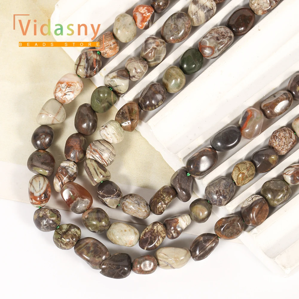 8-10mm Natürliche Blumen-Achat-Perlen, Unregelmäßige Ovale Lose Perlen für Schmuckherstellung, DIY-Armbänder und Accessoires – Detail 5