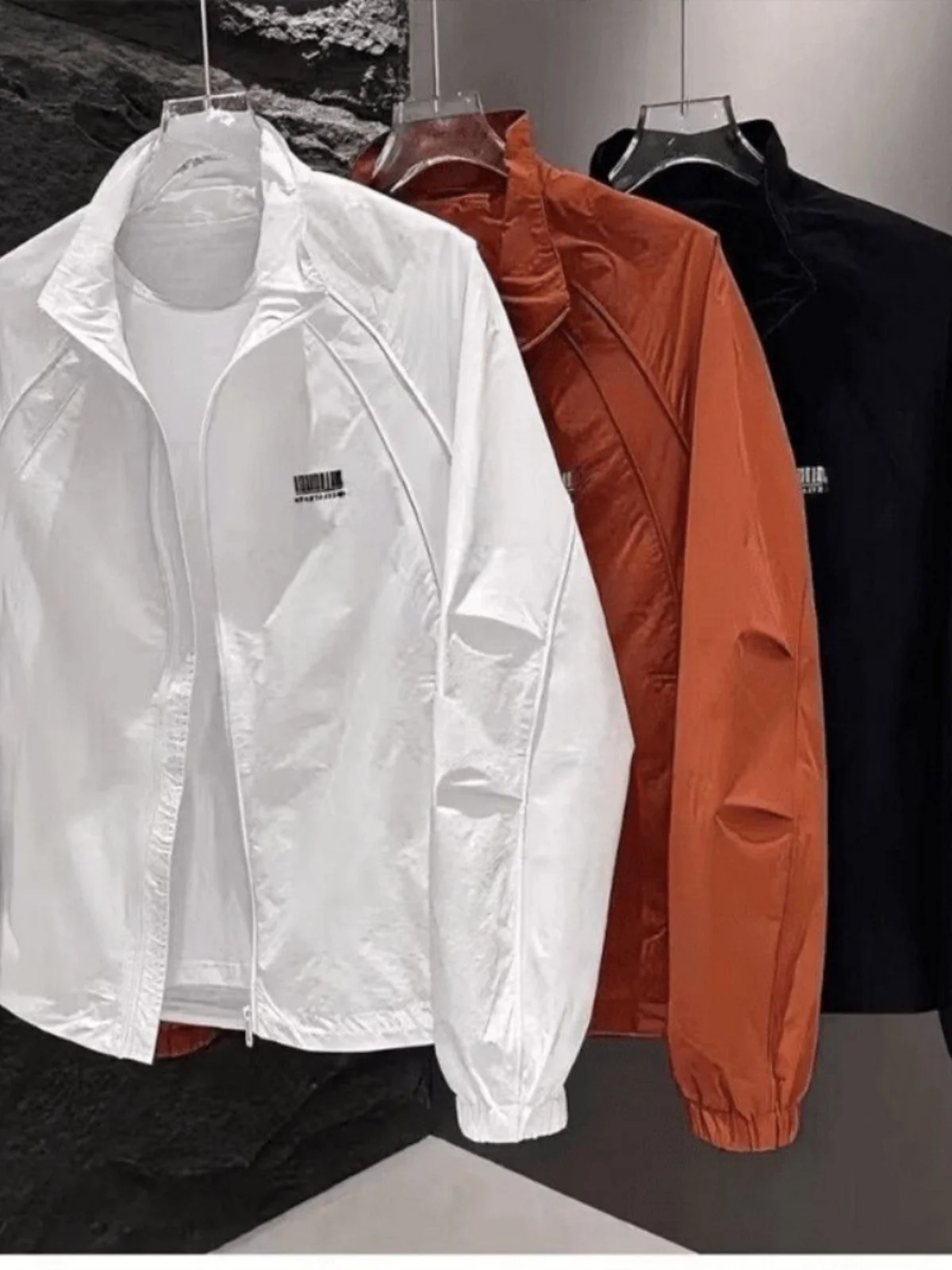 

Модная повседневная мужская куртка для активного отдыха, универсальная верхняя одежда свободного кроя, молодежная стильная куртка с длинными рукавами и воротником-стойкой