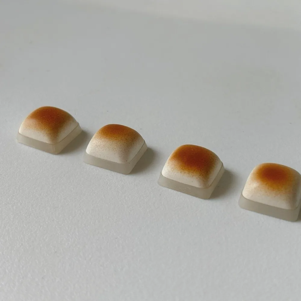 Caramel Bread Design Fidget Keychain DIY Keyboard Keycap Finger Keyboard Cap Steamed Bread Keys Button Button Keycap Keychain
