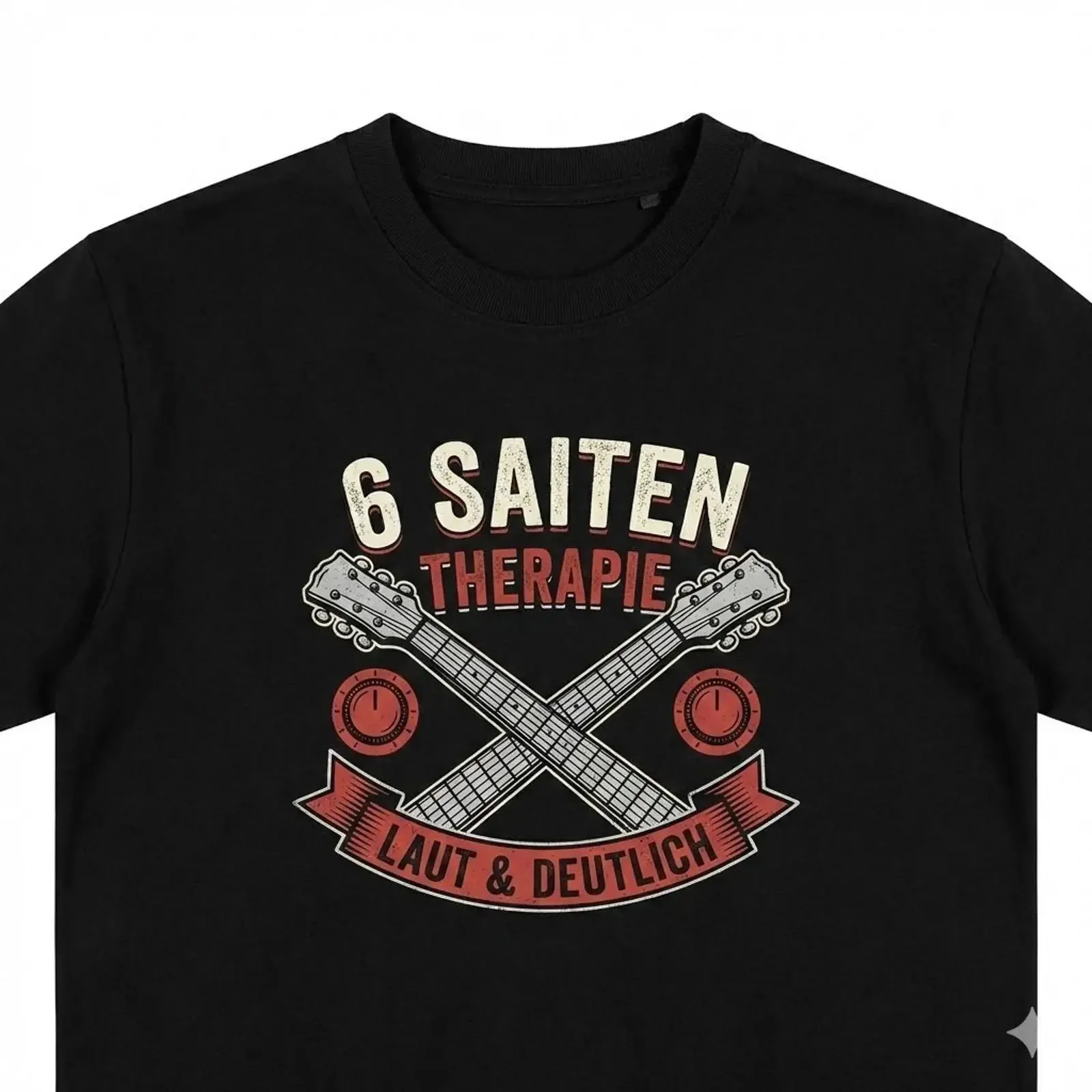 Men's T Shirt Guitar 6 Strings Therapy Musician Saying Rock Band  vintage Washed Comfortable Soft Unisex Stylish