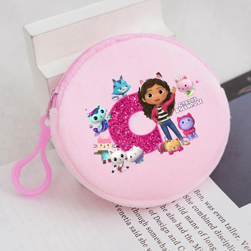 

Gabby Dollhouse Cartoon Girls Boys Coin Purse Anime Round Bags Pendant Cute Zero Wallet Mini Fashion Headphone Storage Bag Gifts