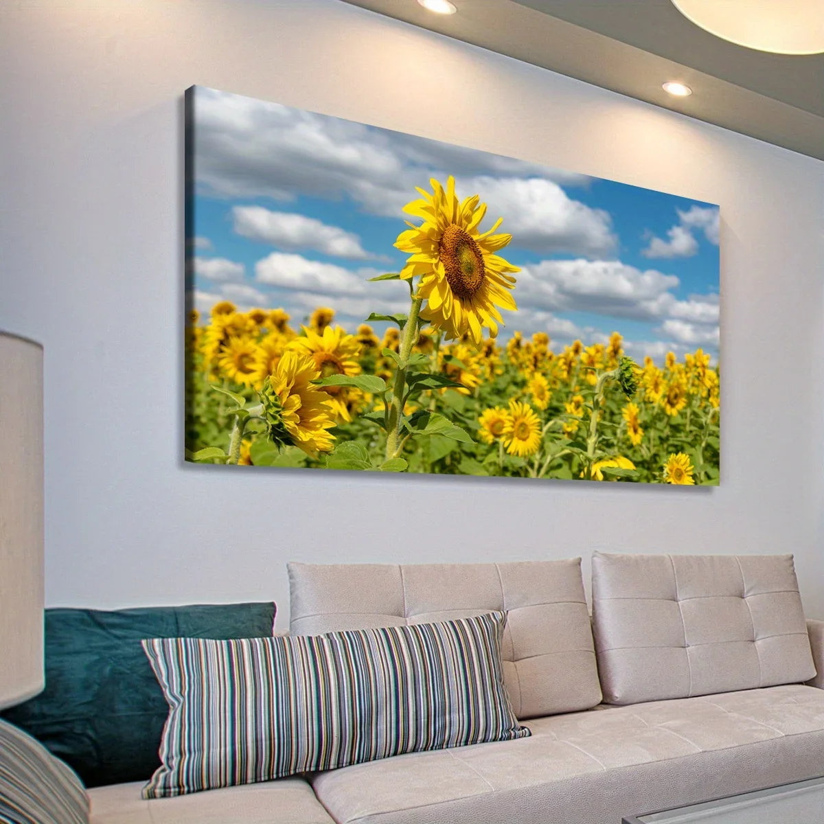Frameless Canvas PaintingNo Framed Canvas, Sunflowers Landscape Posters,Art For Home Decoration, Pattern Wall Art Decor, For Liv
