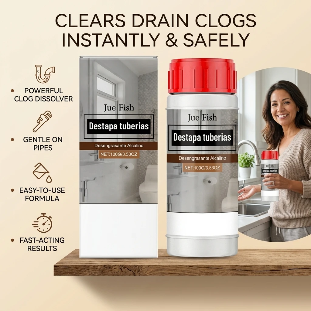 Drain Cleaning Powder Dissolves Hair Grease Food Residue Blockages Eliminate Foul Sewer Odors Fast Acting Pipeline Dredge Agent view 3