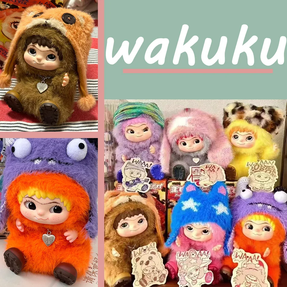 Kawaii Wakuku v1 v2 กล่องตาบอด Plush อินเทรนด์เล่นตุ๊กตาทําด้วยมือสําหรับแฟนวันเกิดตุ๊กตาน่ารักตุ๊กตาของขวัญ