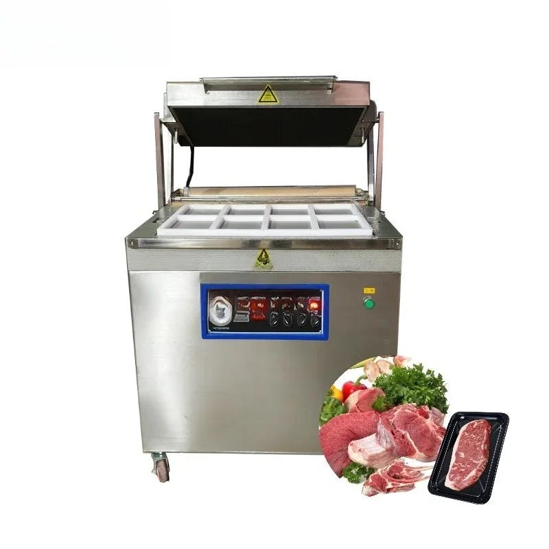 Vacuum tray sealing packaging machine, cowhidem stretch film packaging machine, food v sealing machine