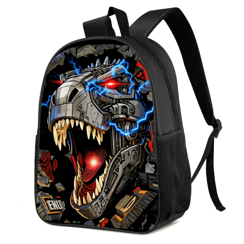 Future Mechanical T-Rex Print Dinosaur Backpack, Hardcore Design Durable And Reliable, Suitable for Daily And Travel Scenarios