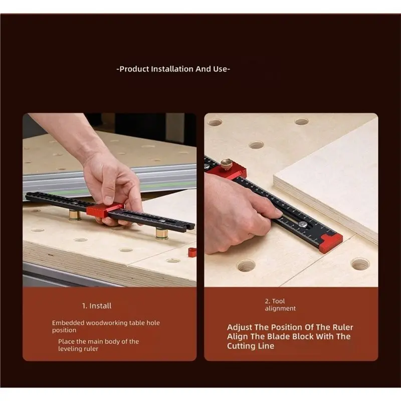 NEWABSV Woodworking Portable Positioning Ruler Graduated Limit Scale Adjustable For Woodworkingtables And Track Saw Cutting
