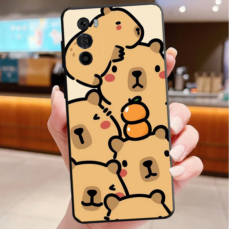 

Cartoon Cute capybara Funda Phone Case For Motorola Edge 50 40 Pro 60 50 40 30 Ultra Neo Fusion Moto G Play G Stylus G Power G