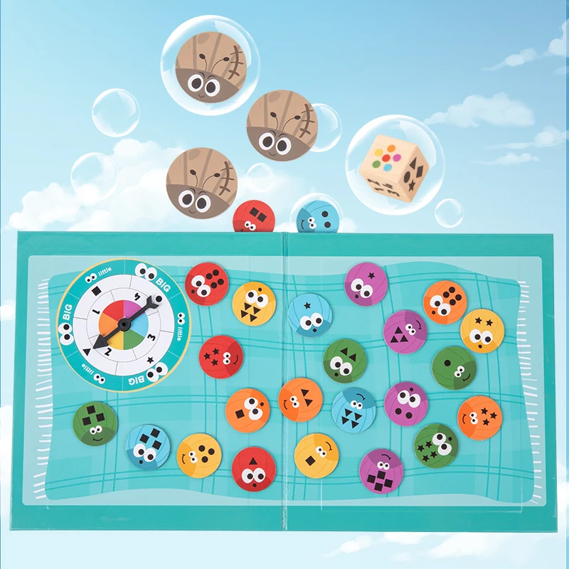 Kids Board Games Toy for Education Insect Master Color Matching Parent-Child Mindfulness Shape Number Exercise Interactive Toy