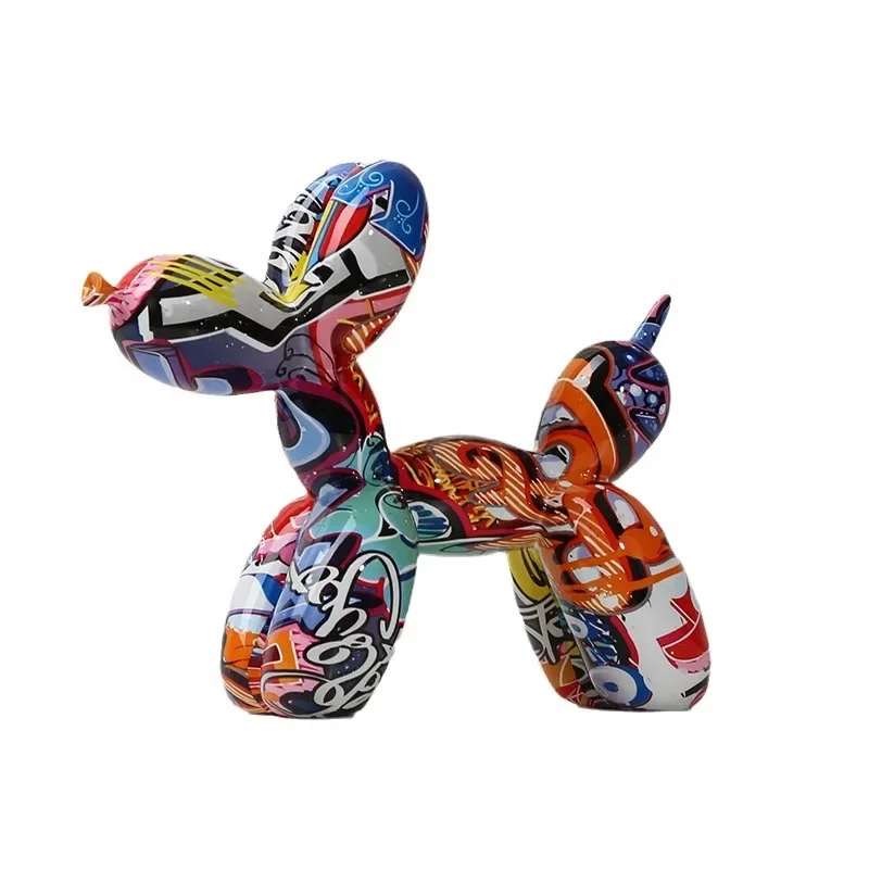 Creative colorful water transfer animal graffiti balloon dog ornament home living room desktop office soft decoration