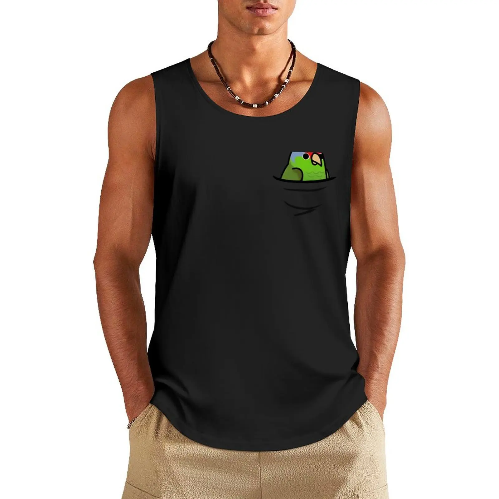 Too Many Birds! - Red Crowned Amazon Tank Top new in tops & t-shirt Body man t shirt